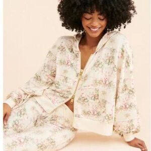 Selkie All Day Pillow Floral Bows Zip-Up Jacket Hoodie $215 | Cottagecore 2X 🌸